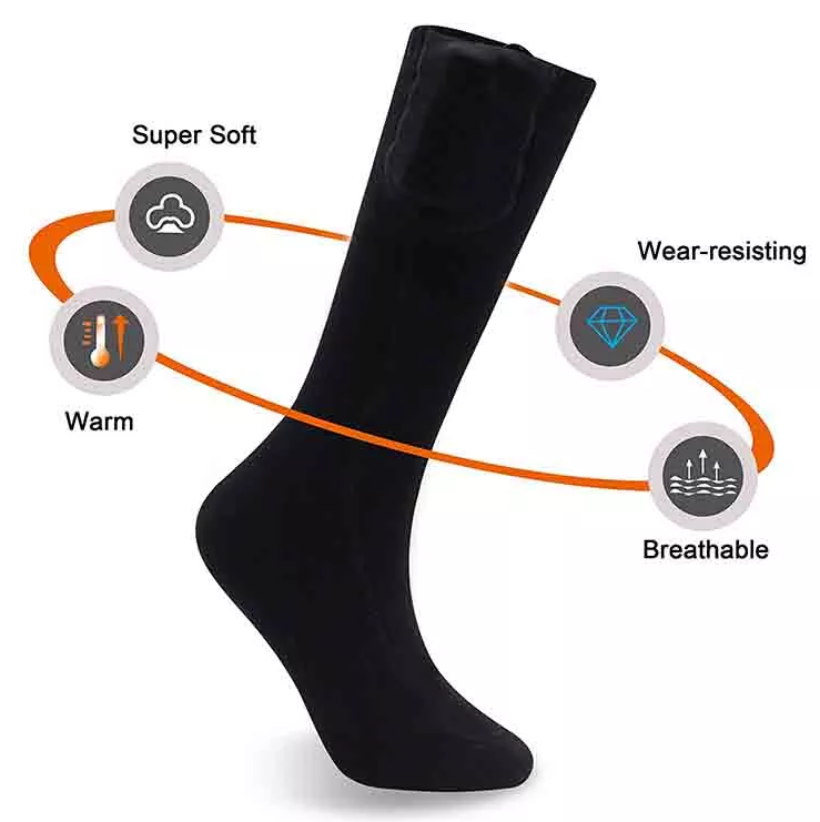 7.4V Battery Operated Warm Socks For Outdoor Sports