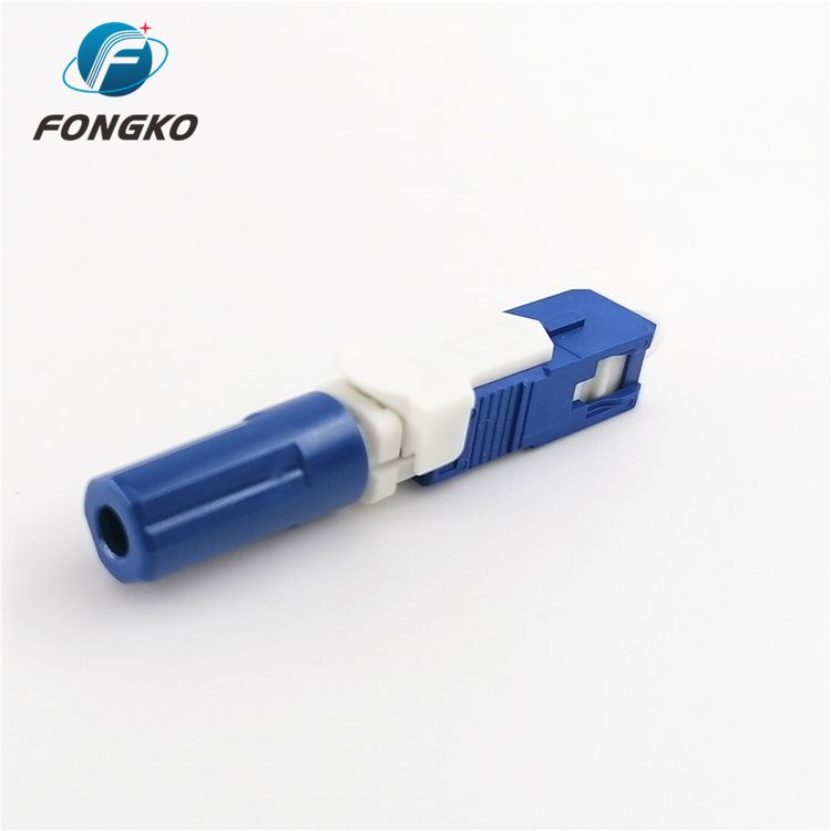 SC APC Fiber Optic Quick Connector , Singlemode Optical Fiber Fast Connector
