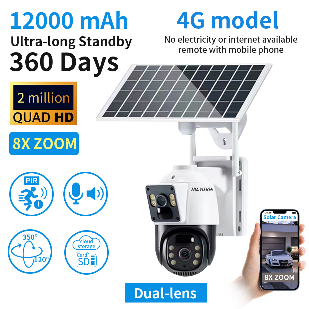 Aluminum Alloy Material C2480WG-10A Solar 4G Security Camera with Built-in Mic