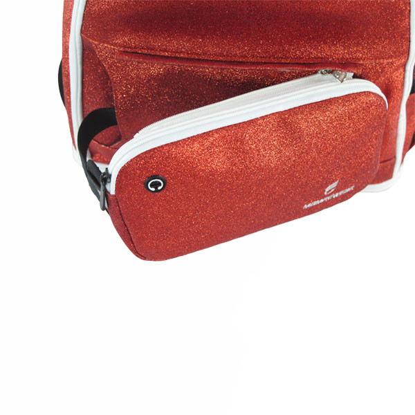 Beautiful Red Color Girls Sequin Rucksack , Cheerleader Rucksack Zipper Closure
