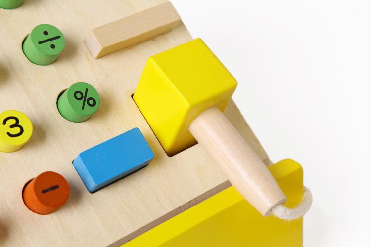Children Wooden Simulation Cash Register Pretend Play Toys