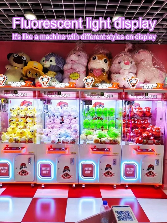 Hot Sale Coin Operated Colorful Baby 2 Claw Machine Arcade Game Gift Machine