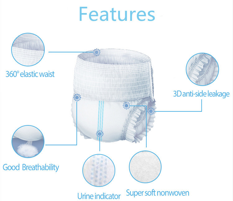 1800ml Unisex Adult Diapers With Elastic Waist