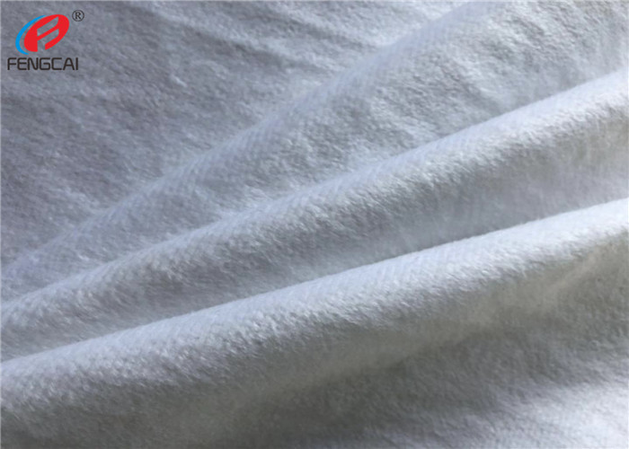 Micro Velboa Toy Fabric , Polyester Velvet Fabric , White Colour Plush Fabric For Upholstery