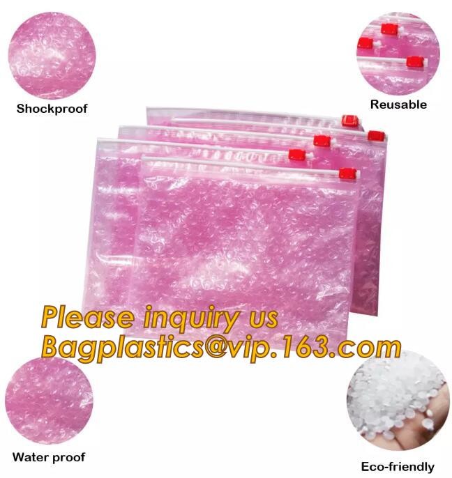 Cosmetic Slider Zip lockkk Bubble Bags Bubble Slide Pouch,Zip lockkk esd bubble bag bubble packaging wrap cosmetic pouch slide