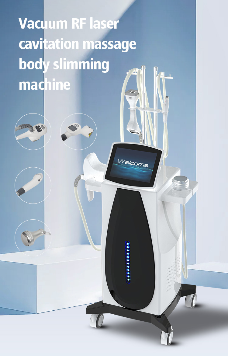 Cellulite Vacuum Roller Massage Machine 6 In 1 Cavitation Machine 80k Radio Frequency