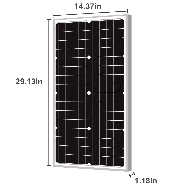 50W 12V Monocrystalline Solar Panel For Sustainable Battery Charging Of RV Camper SUV
