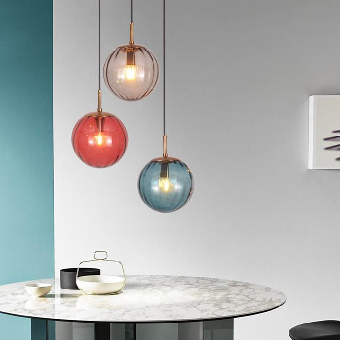 Glass Single Head Bedroom Modern Pendant Light G9 For Living Room