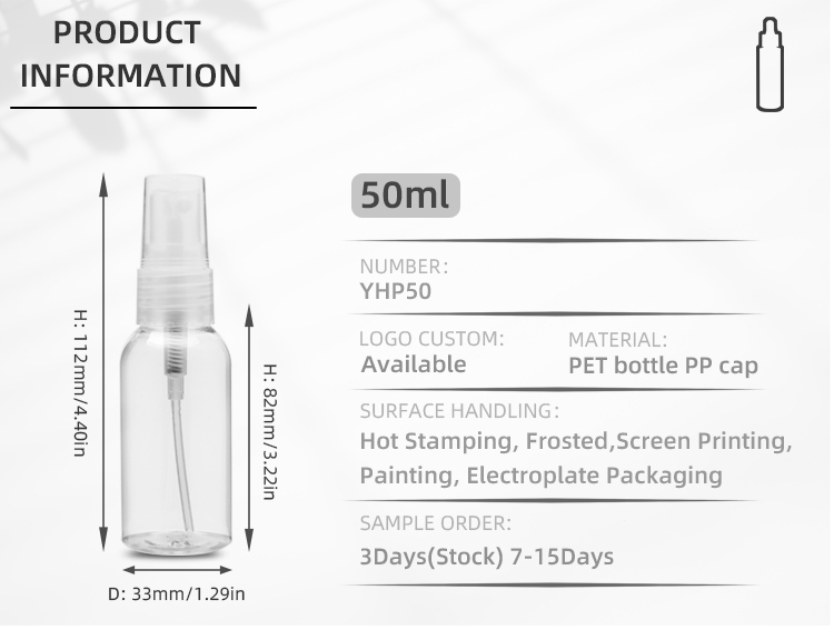 Transparent 50ml Plastic Packaging Bottles Dip Pump with thin nozzle
