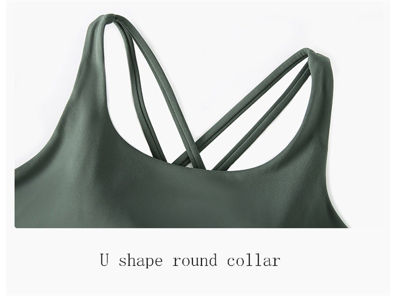OEM Naked Feeling Medium Support Cross Back Womens Sports Bra Logo Printing