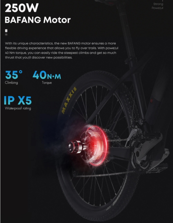 30 - 50Nm Torque Carbon Fibre Electric Mountain Bike With 250W Rear Hub Motor 27 Speed