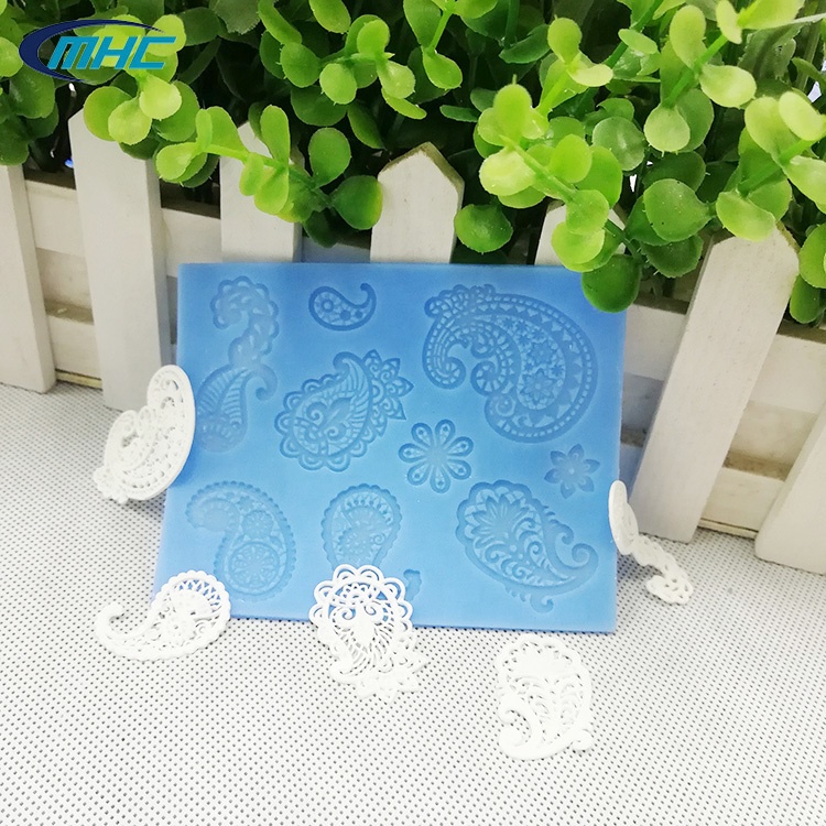 Reusable Silicone Baking Utensils Edible Square Lace Mats For Cake Decorating