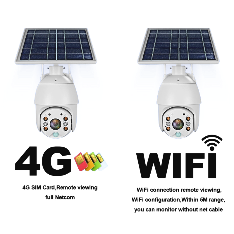 1080P Tuya App Wireless Solar Cctv Ptz Security Camera 4g Sim Card Wifi Outdoor Solar Network Camera