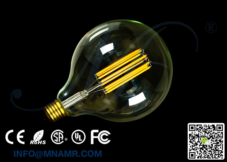 8W 110v-240v 5000k Stark White Led Filament Bulb Replace 50w Equal Incandescent Light Bulbs