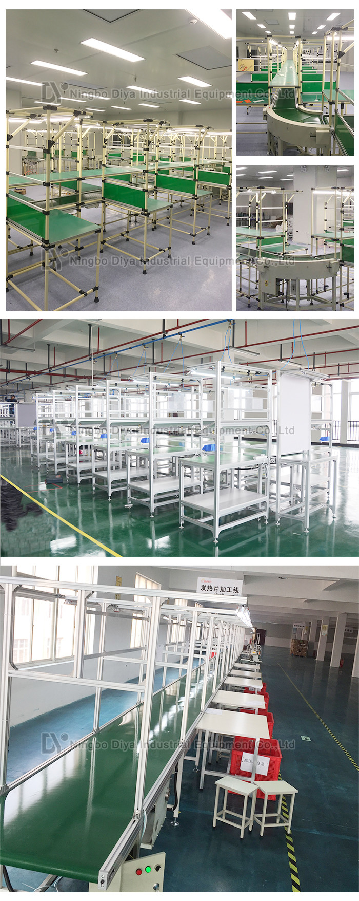 Customized Assembly Line Conveyor Aluminium Tube Assembly Line Independent Work Table