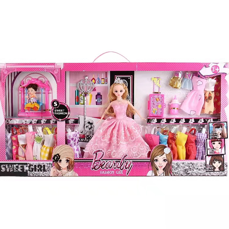 Folding Cardboard Toy Packaging Box , Children Doll Shipping Boxes With PVC Window