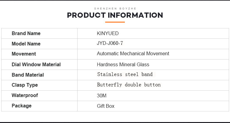 KINYUED Men Mechanical Watches Brand Luxury Men'S Automatic Tourbillon Wristwatches