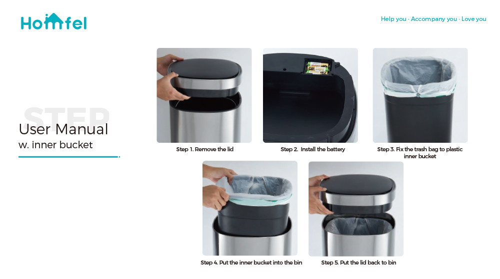 High Capacity Household Motion Sensor Trash Bin Stainless Steel Smart Sensor Bin Automatic Trash Can for Living Room 40L