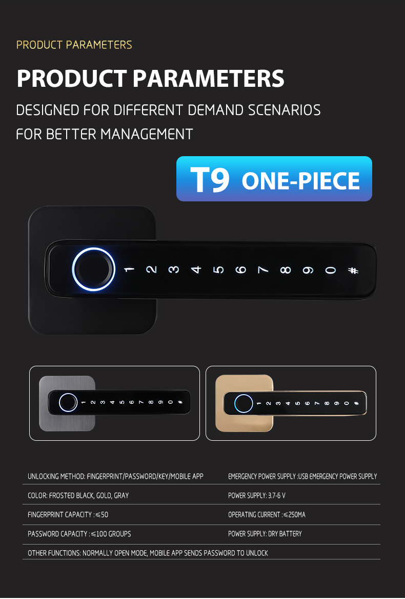 Zinc Alloy Tuya APP Smart Lock Password Keyless Electronic Home Door Lock