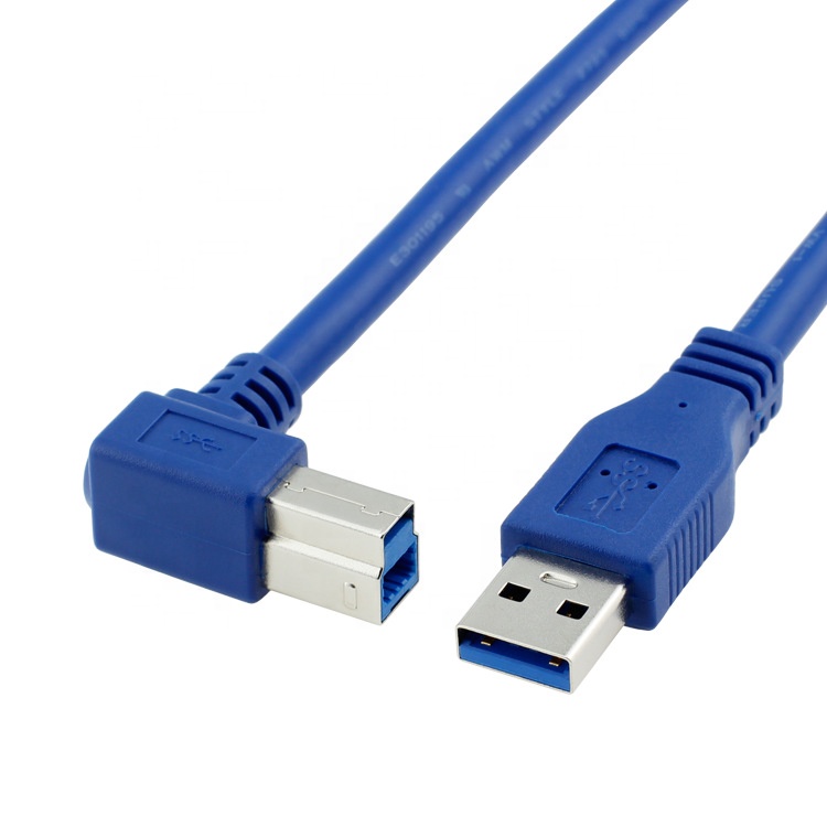 High Speed 5Gbps 90 Degree Right Angle USB 3.0 A Male to USB B Type Printer Cable for Epson HP