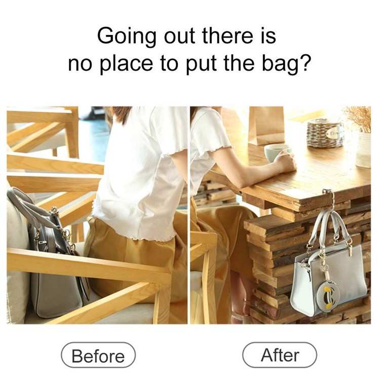 Custom Foldable Purse Hook Zinc Alloy Womens Bag Table Hanger
