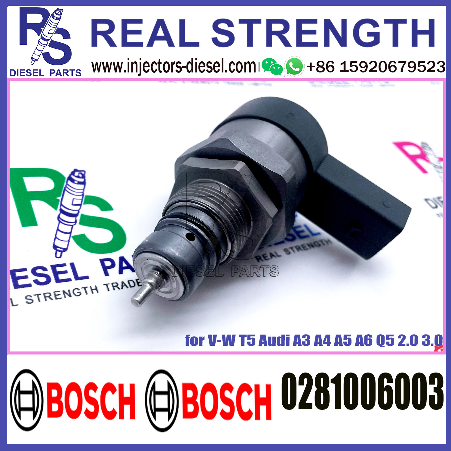 BOSCH Control Valve 0281006003 DRV Regulator Solenoid 0281006003 for V-W T5 Audi A3 A4 A5 A6 Q5 2.0 3.0