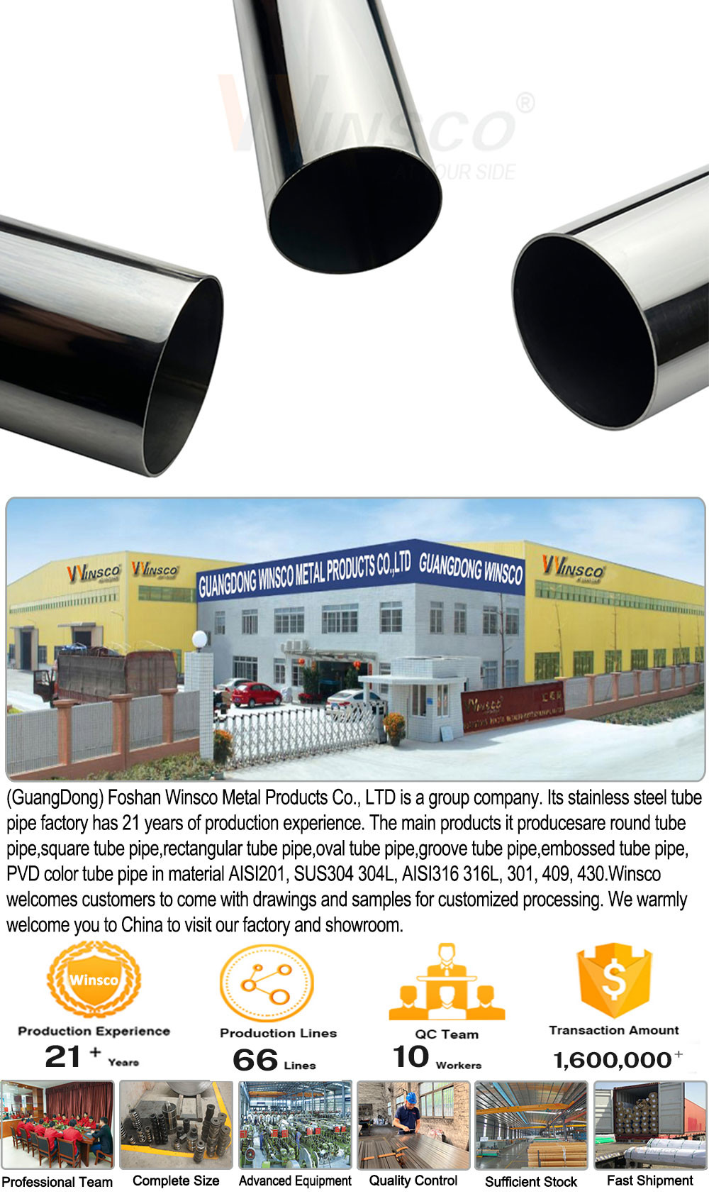 Mirror Satin Finished 1.2mm-3.5mm Wall Thick Inox Round PIpe 60.3mm 2 3/8'' Stainless Steel Metal Tube 201 304 316 Grade