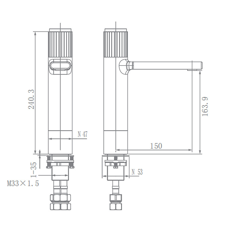 AMP11852-1A Lavatory Basin Mixer Faucet , Sanitary Ware Washroom Basin Tap