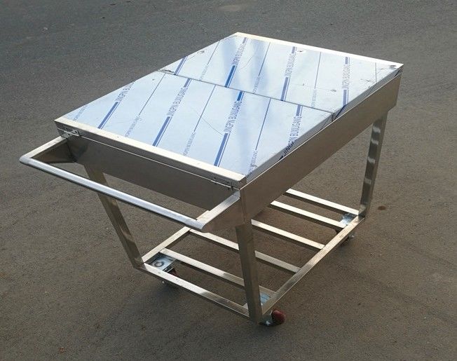 Stainless Steel Kitchen Condiments Trolley For Wok Stove with 12 Containers Capacity