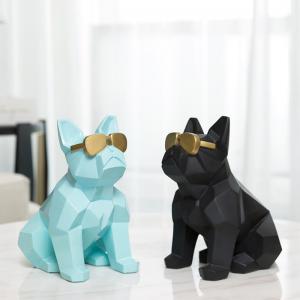 China French Origami Polyresin Decorations Sitting Resin Dog Statues For Home Decor on sale