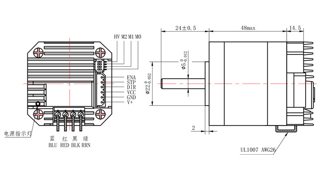 1.7A 48mm 550mN.M Nema 17 Stepper Motor 4 Wire Bipolar For CNC Machining