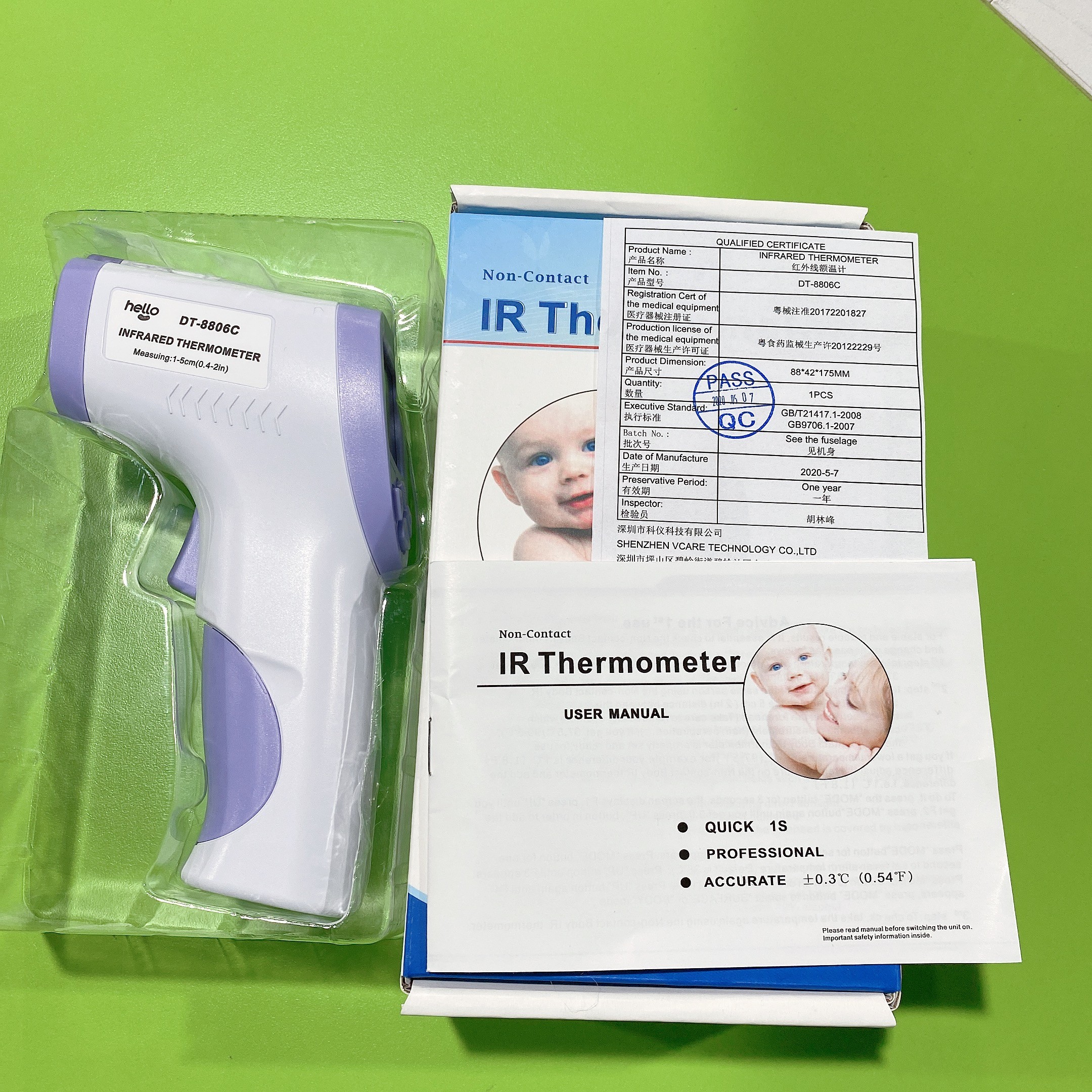 Medical Digital Smart Non Contact Handheld Infrared Thermometer With 12 Months Warranty