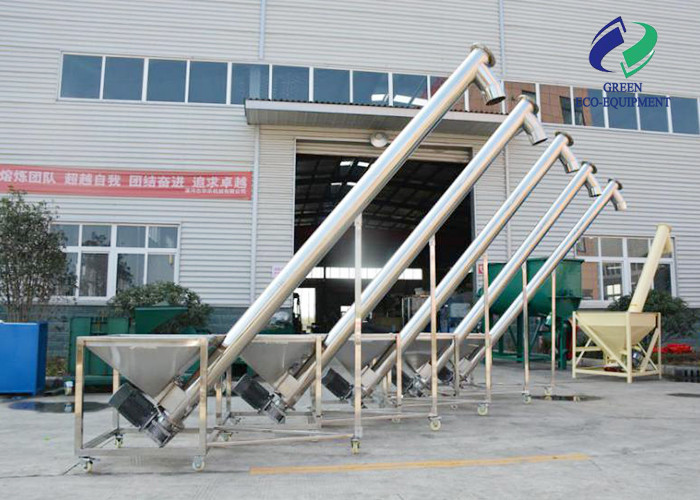 Powder Granule Stainless Steel Screw Auger Conveyor With Hopper