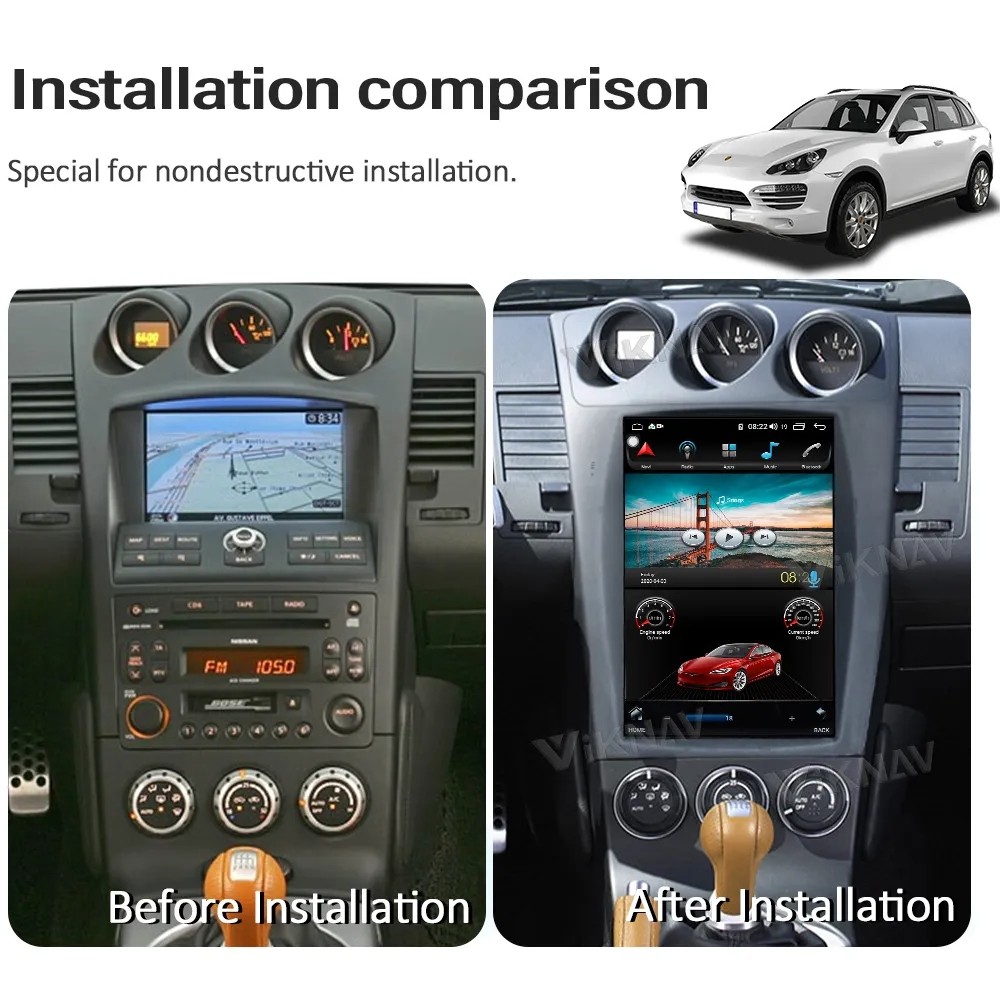 12.1 Inch Android Screen Car radio For 2002-2007 Nissan 305Z 128G Navigation GPS Multimedia Player Wireless Carplay 4G