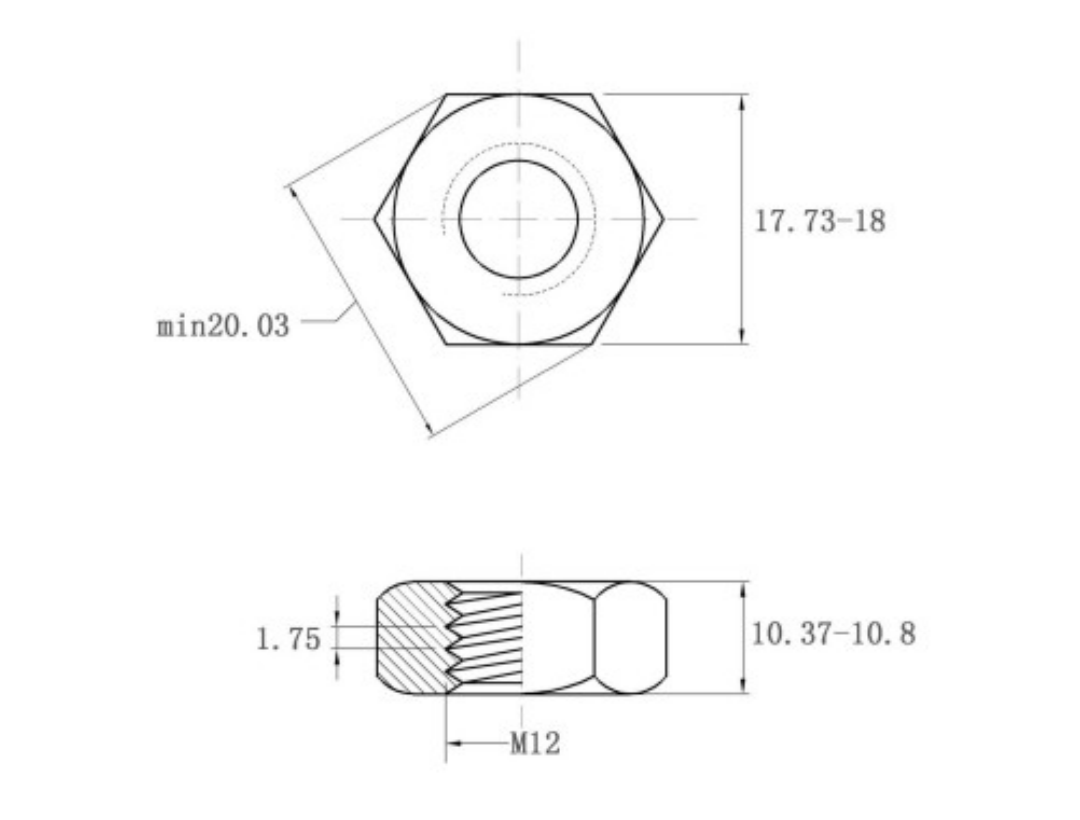 Oil Gas Measurement System M6-M12 HastelloyC-276 Hexagon Nut for Imperial Measurement in Healthcare Applications