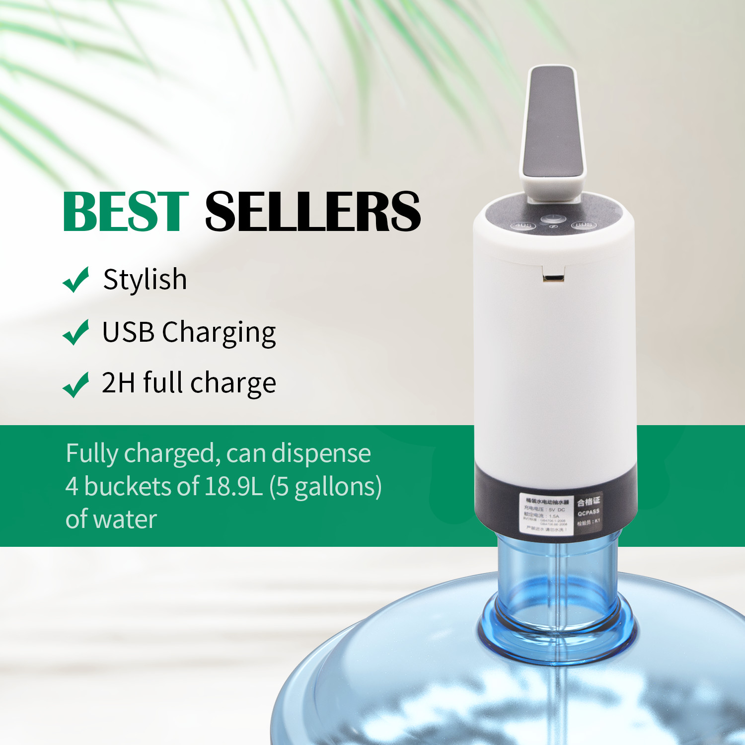 800mah Table Countertop Automatic Dispenser Water Pump White Black