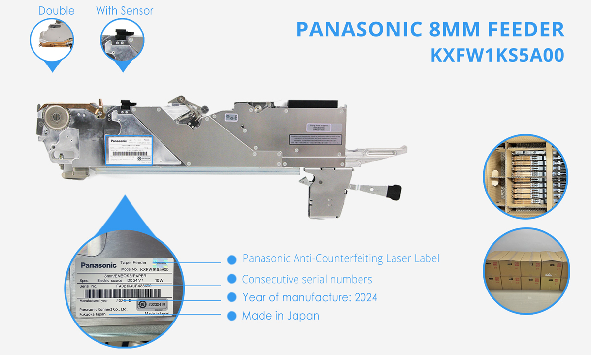 8mm PANASONIC Feeder Panasonic CM NPM DT401 KXFW1KS5A00 With Sensor