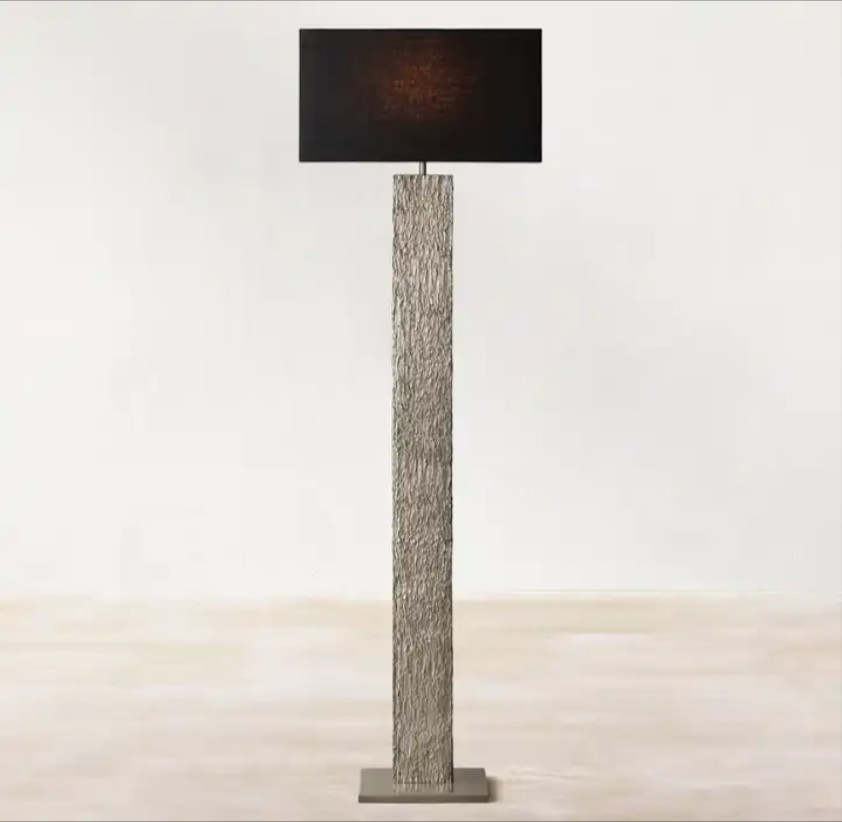 OEM Fabic Shade Dimmable Brass Standing Floor Lamp AC 85-265V