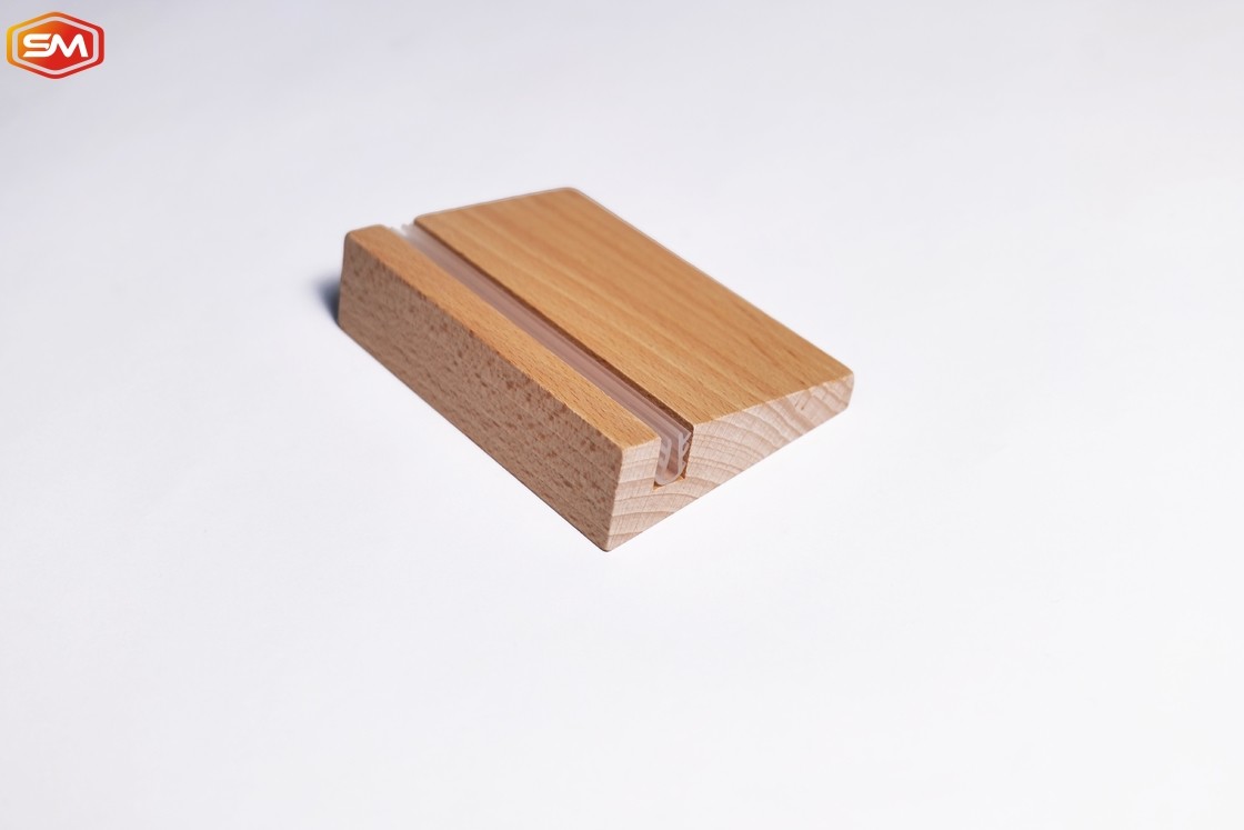 Bevel Wood Base Acrylic Poster Holder Acrylic Document Holder Acrylic Signage Holders