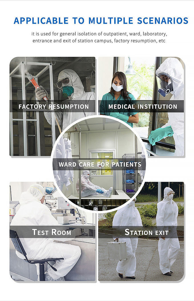 35gsm SMS Hospital Disposable Gowns White Non Woven Lab Coat