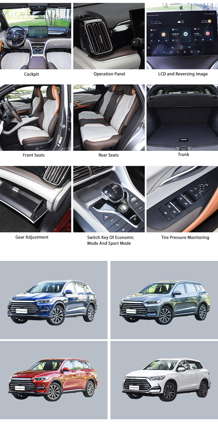 China New Energy Vehicles Hybrid BYD Song Pro Electric Car 5 Seats Suv