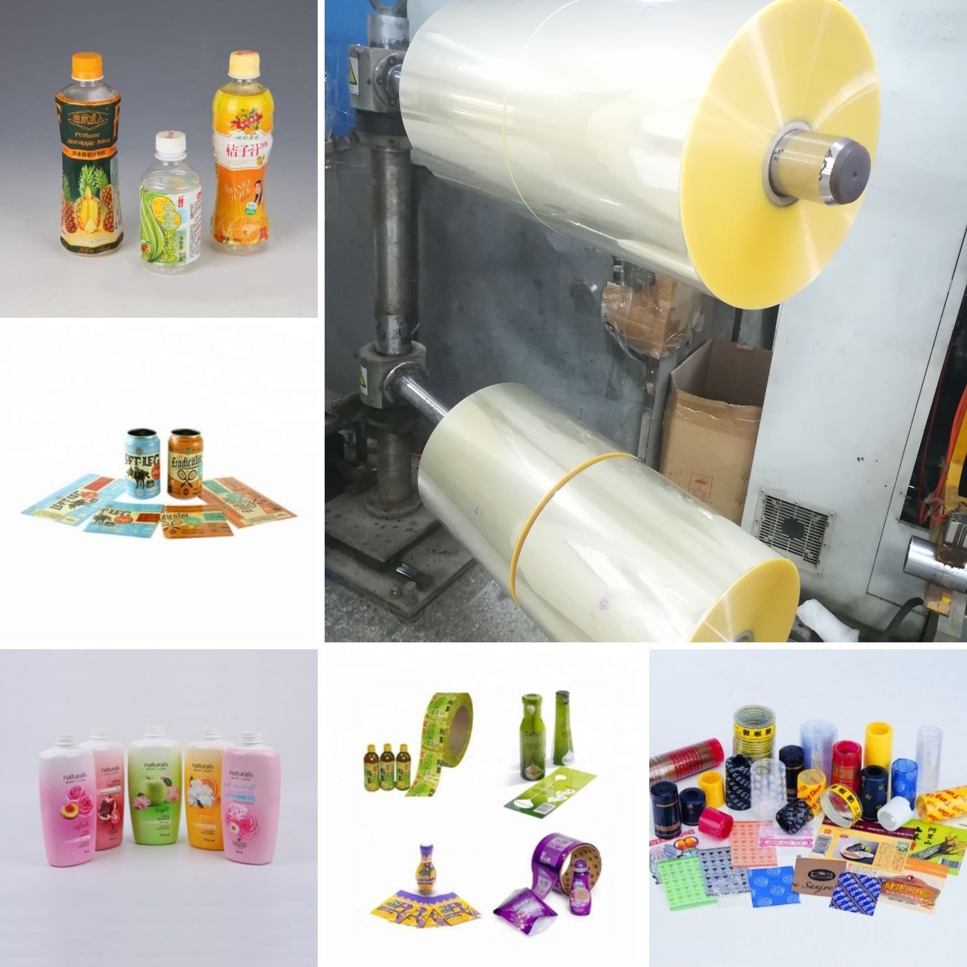 30um-150um PVC / PETG Shrink Film For Label Printing Bottle Packaging