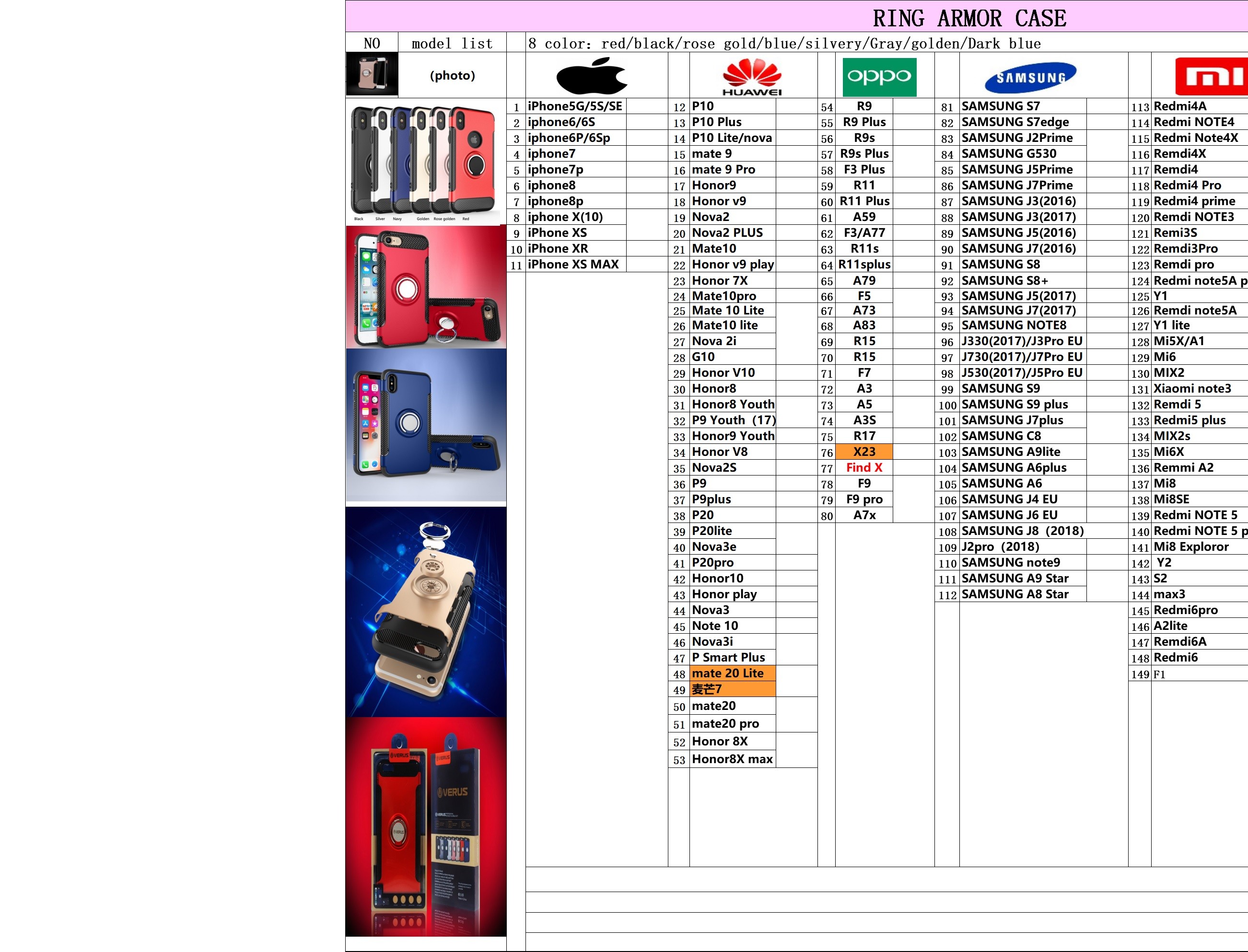 Ring Magnetic Armor bracket shatter-resistant Color Blue Red Case For Oppo R9 Plus F3 Plus R11 A79 F5 R15 X23 F9 PRO A7X