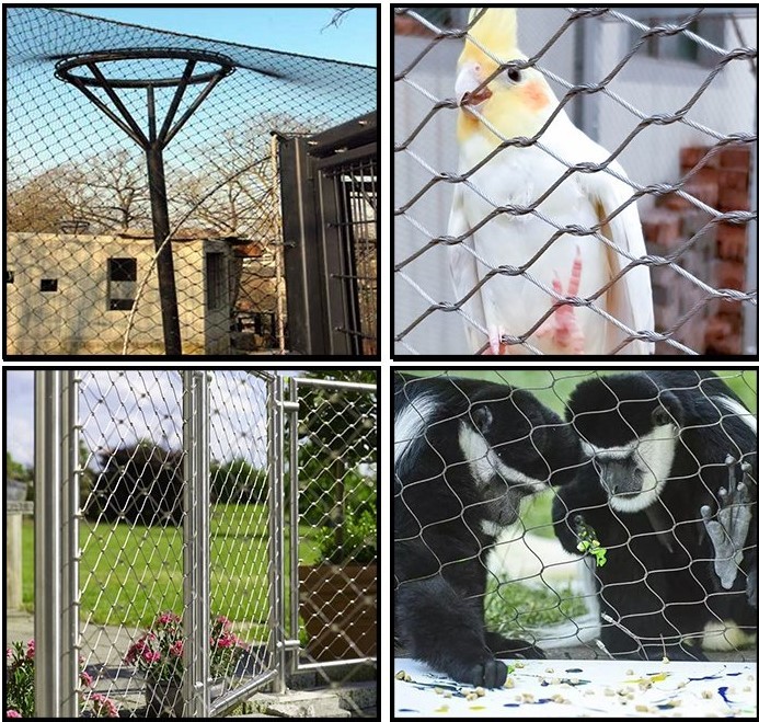 Ss 304 316 Stainless Steel Rope Mesh For Bird Cable Wire Mesh
