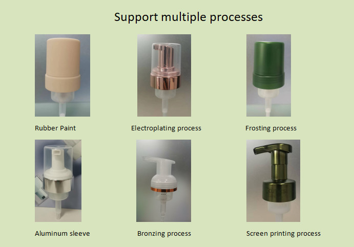 30mm Foam Bottle Pump outer /inner spring customized tube length and colour