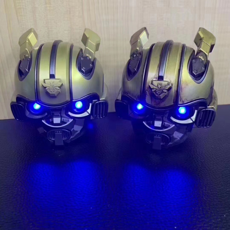 Aluminum ABS Bumblebee Bluetooth Speaker Helmet Stereo Sound With LED Flashing Light