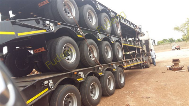 Multi-axle hydraulic Low Bed Trailers detachable gooseneck lowboy semi trailer 100 ton