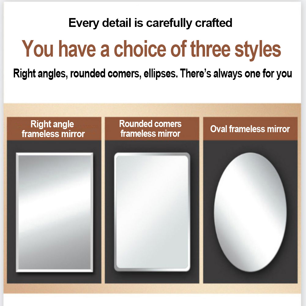 Gold Decorative Glass Modern Magic Make Up Beauty Bath Unbreakable Home Decor Wall Mirror