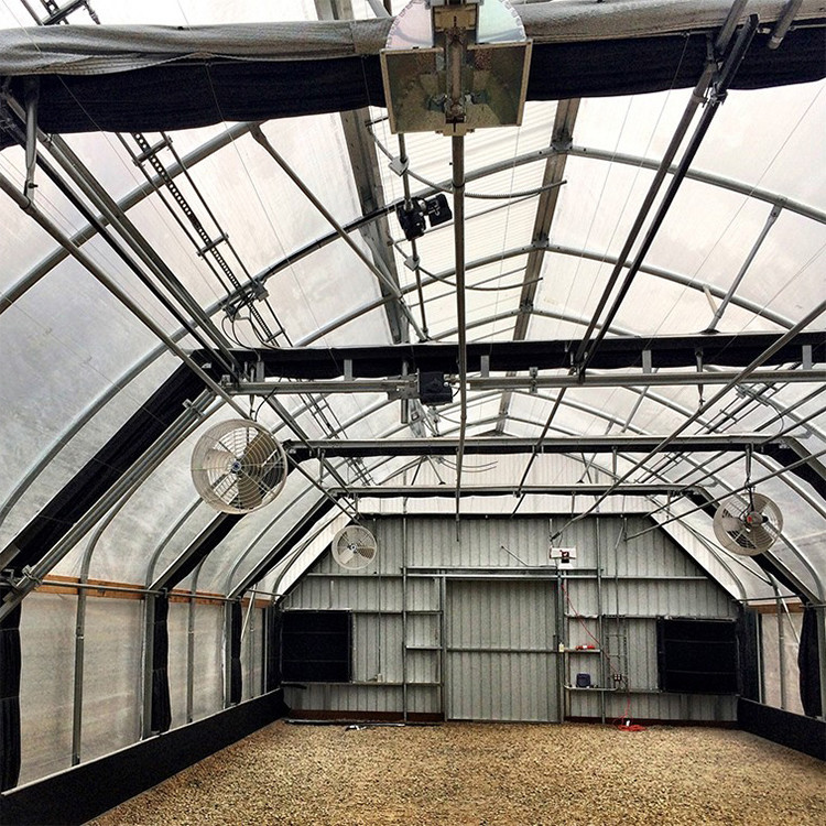 Easy Install Temperature Humidity Control Single Span Black Out Light Deprivation Greenhouse