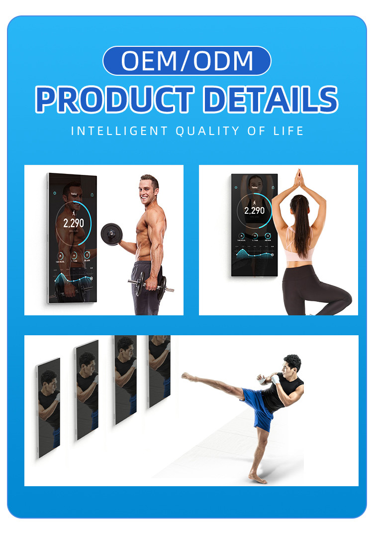 43inch Capacitive Touchscreen Magic Fitness Mirror With Virtual Trainer And Personalized Workouts